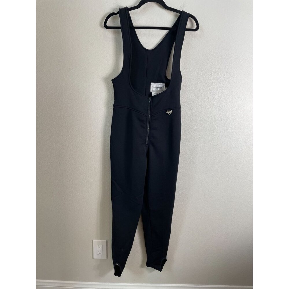NEW Fera Womens 8R Arosa Ski Bib Black With Stirrups Skiwear Snow Pants Jumpsuit